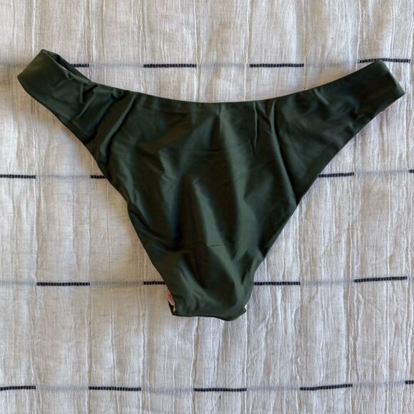J. Crew Curved Waist Cheeky Bikini Bottom Green Size Medium NWT - Picture 6 of 11